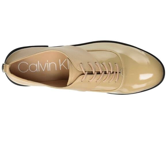 Calvin Klein Aracely Oxfords Loafers Patent Leather Tan Size 8 - Picture 15 of 16